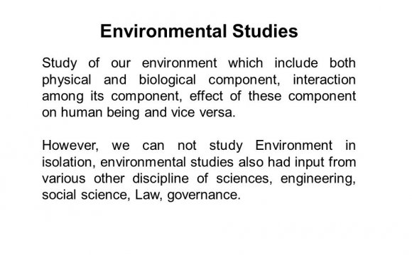 Environmental Studies Study of