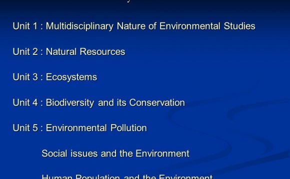 Multidisciplinary nature of Environmental Studies