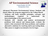 Environmental Science Syllabus College