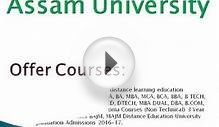 Assam University Distance Learning Education MBA in India